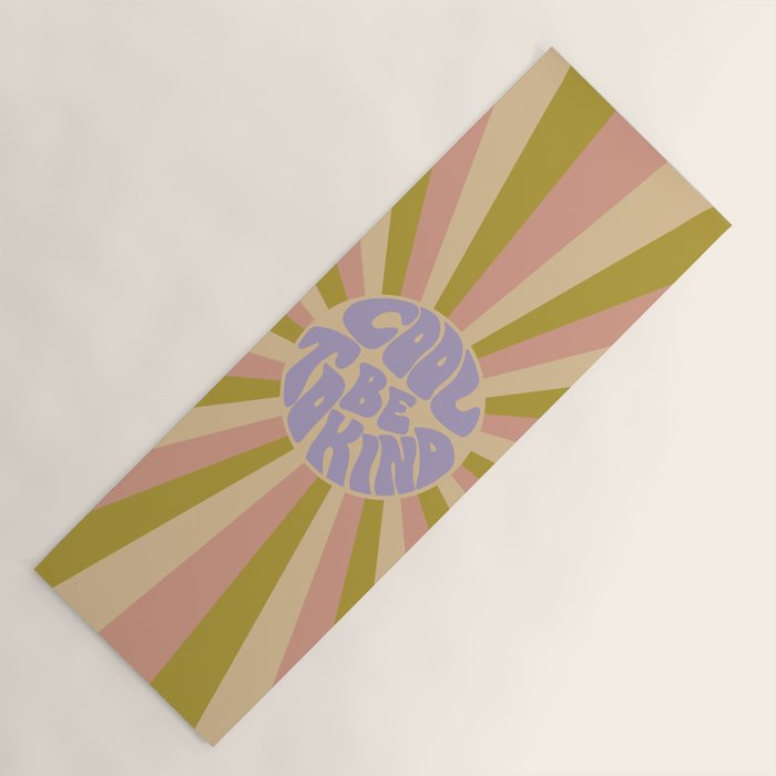 Cool to be Kind - Lilac, Green, Off-white Yoga Mat Gallery Image 1