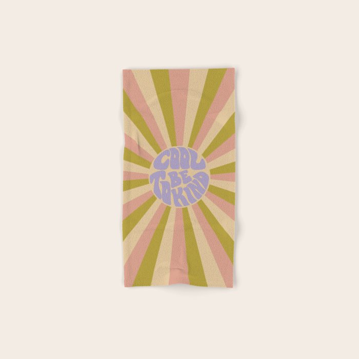 Cool to be Kind - Lilac, Green, Off-white Bath Towel Gallery Image 1