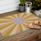 Cool to be Kind - Lilac, Green, Off-white Outdoor Rug Gallery Image 2