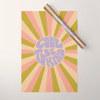 Cool to be Kind - Lilac, Green, Off-white Wrapping Paper Gallery Image 1