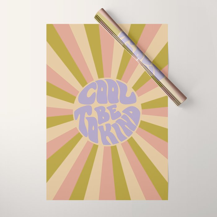 Cool to be Kind - Lilac, Green, Off-white Wrapping Paper Gallery Image 1