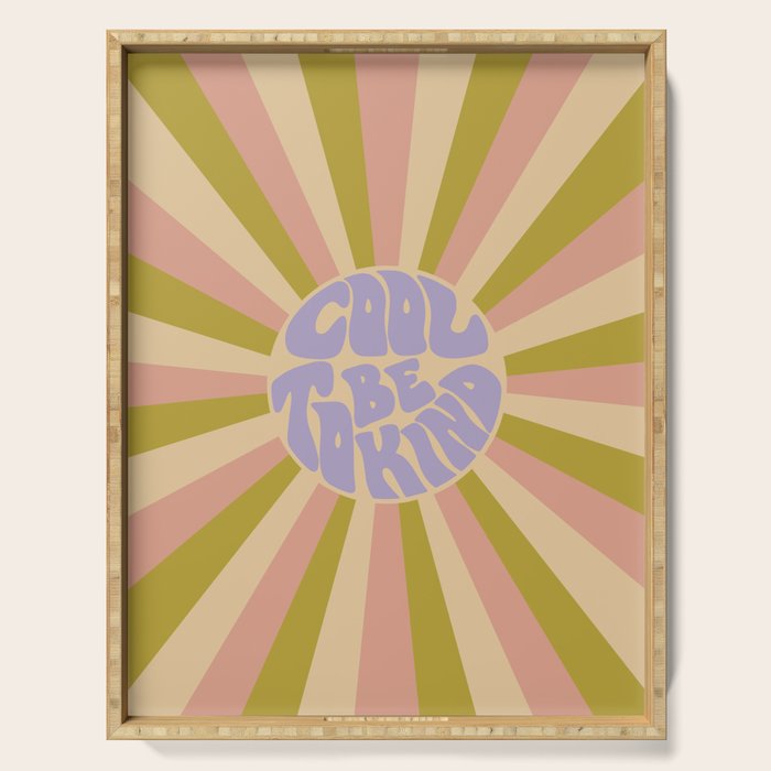 Cool to be Kind - Lilac, Green, Off-white Serving Tray Gallery Image 1