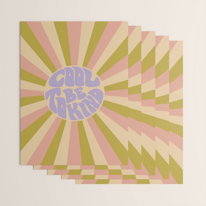 Cool to be Kind - Lilac, Green, Off-white Wrapping Paper Gallery Image 3