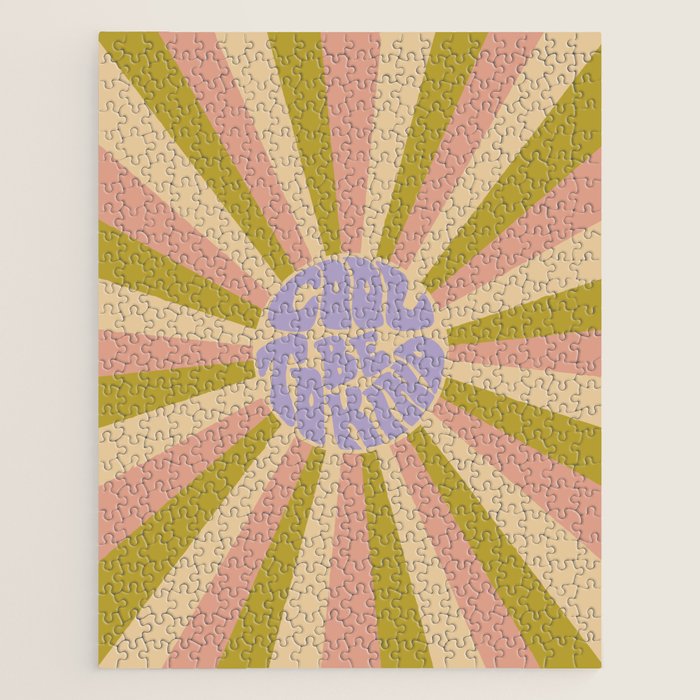 Cool to be Kind - Lilac, Green, Off-white Jigsaw Puzzle Gallery Image 1