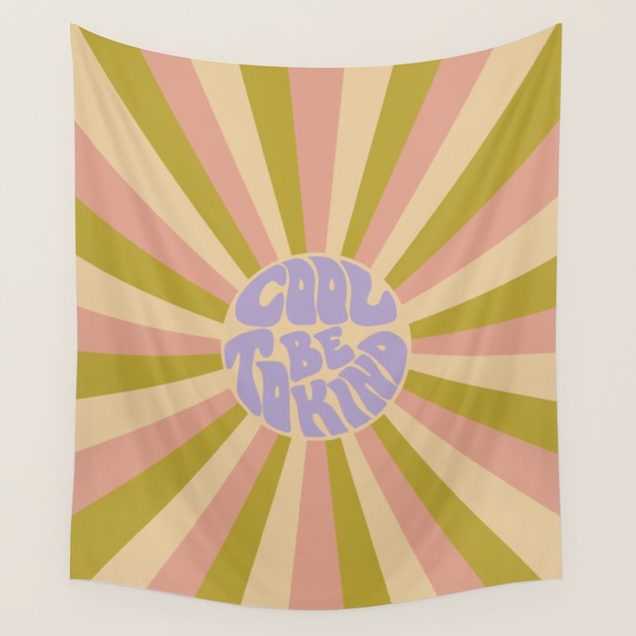Cool to be Kind - Lilac, Green, Off-white Wall Tapestry Gallery Image 4
