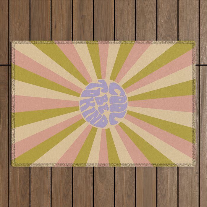 Cool to be Kind - Lilac, Green, Off-white Outdoor Rug Gallery Image 1