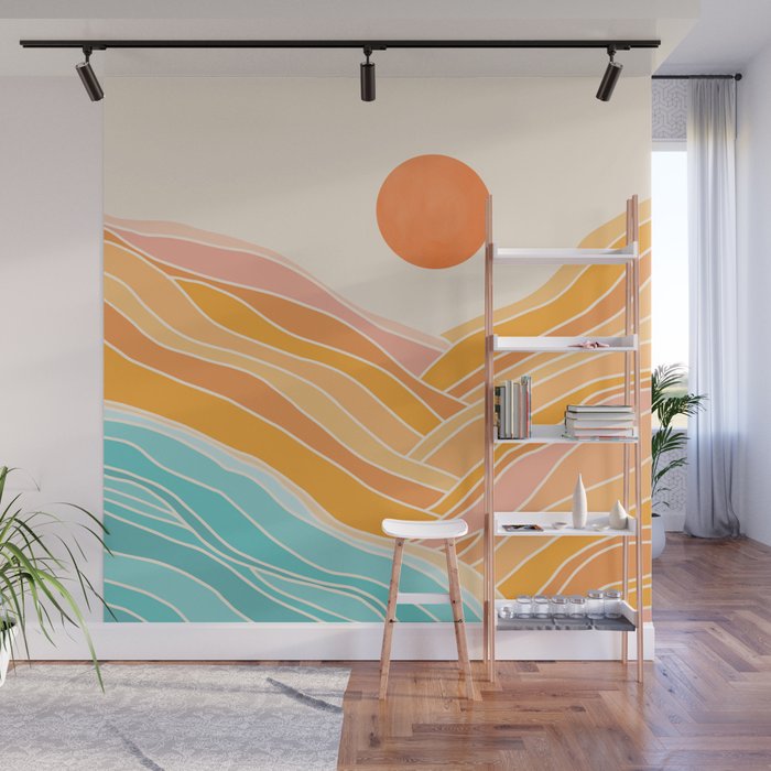 Adventure On The Horizon Abstract Landscape Wall Mural Gallery Image 1