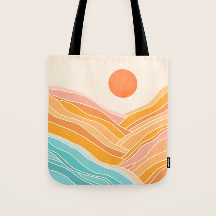 Adventure On The Horizon Abstract Landscape Tote Bag Gallery Image 1