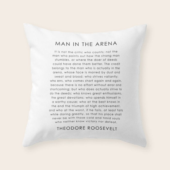 The man in the arena Throw Pillow Gallery Image 6