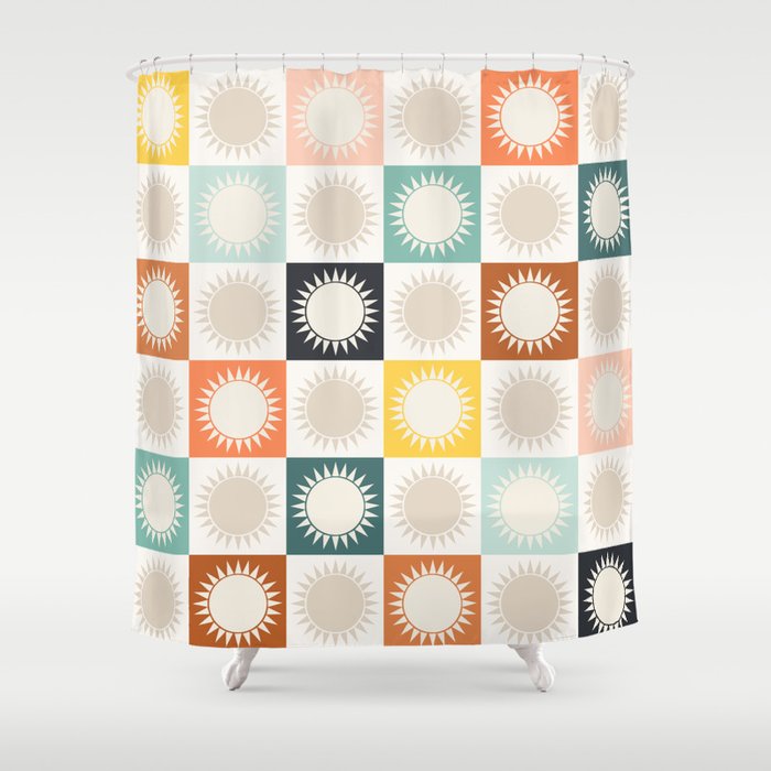 Sunshine Check - earthy Shower Curtain Gallery Image 1