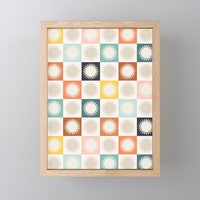 Sunshine Check - earthy Mini Art Print Gallery Image 1
