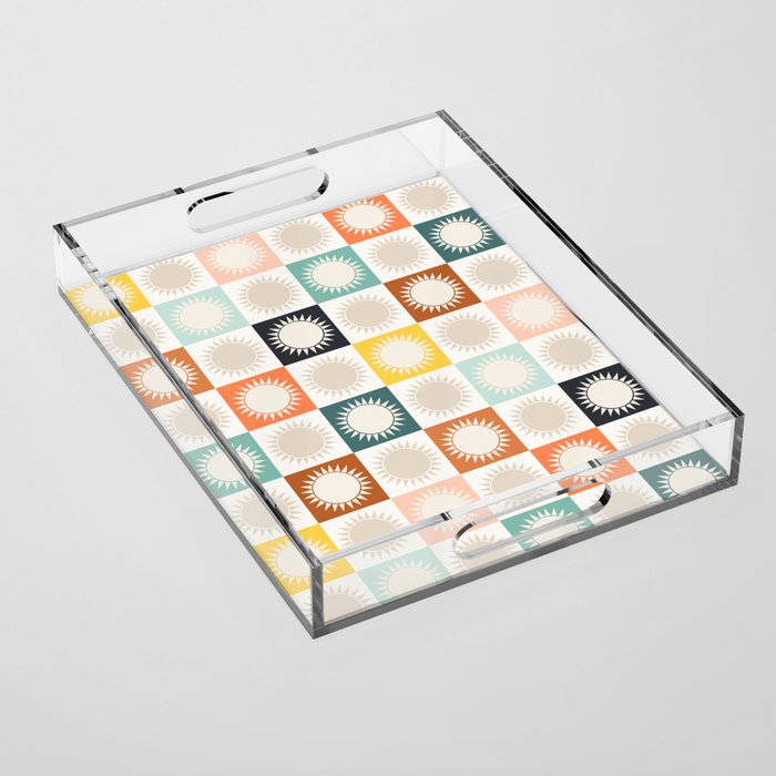 Sunshine Check - earthy Acrylic Tray Gallery Image 1