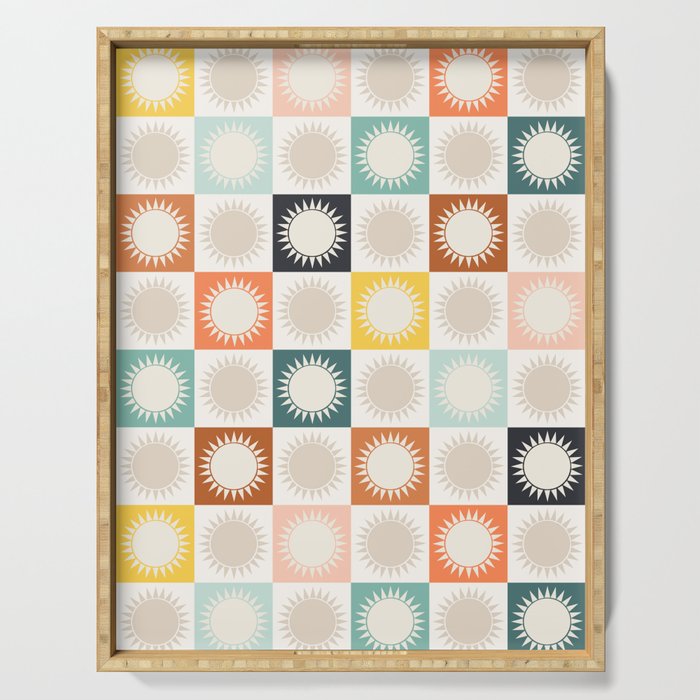 Sunshine Check - earthy Serving Tray Gallery Image 1