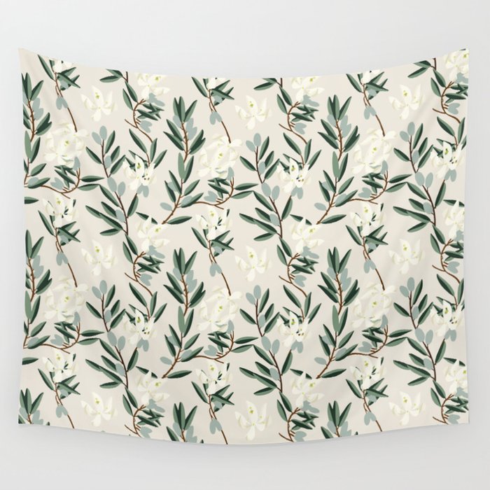OLIVE BLOOM Wall Tapestry Gallery Image 1