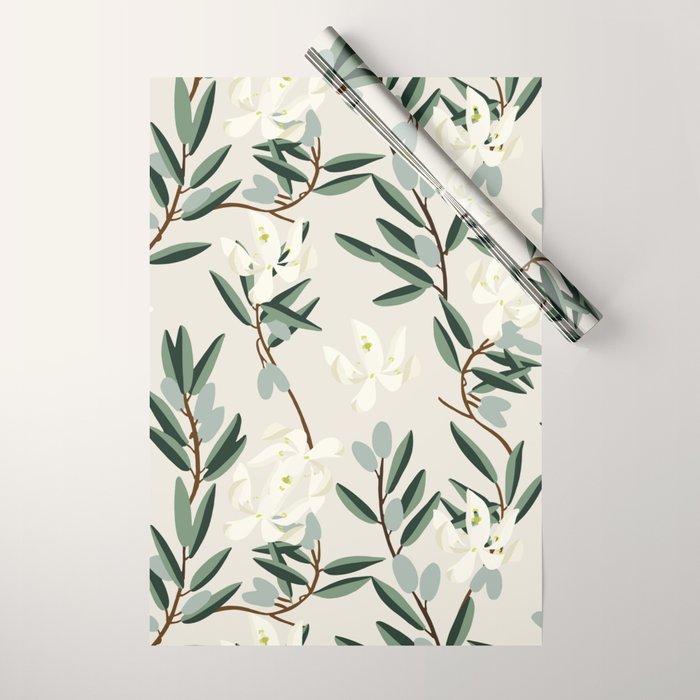OLIVE BLOOM Wrapping Paper Gallery Image 1