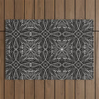 BW starry abstract mosaic A Outdoor Rug Gallery Image 1