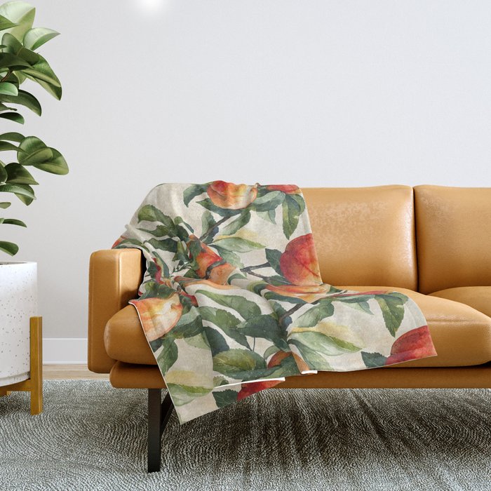 Vintage Peaches Throw Blanket Gallery Image 1