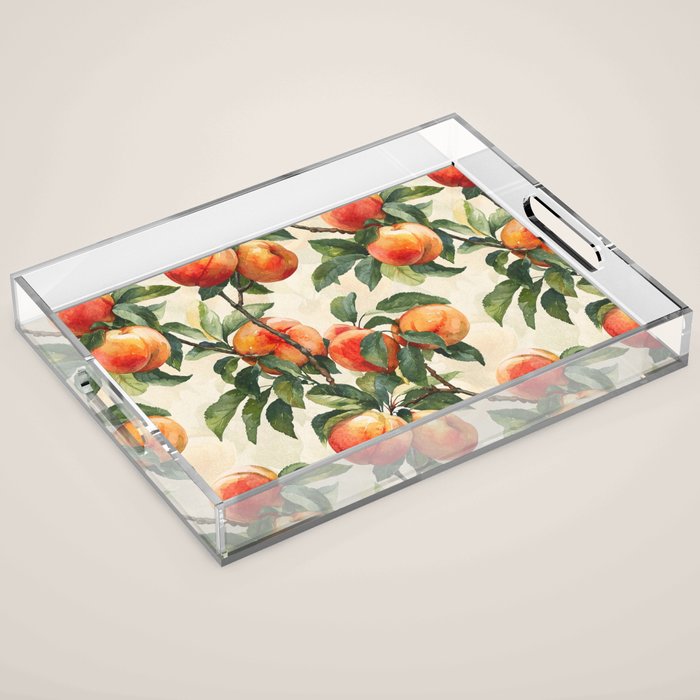 Vintage Peaches Acrylic Tray Gallery Image 1