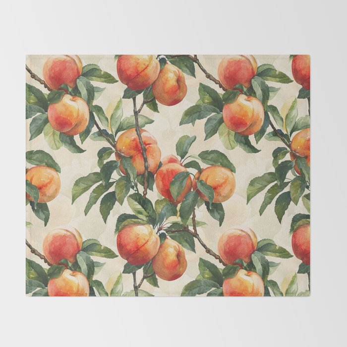 Vintage Peaches Throw Blanket Gallery Image 2