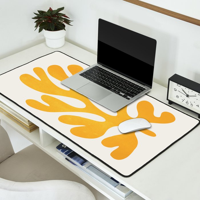 Canary Leaf: Matisse Color Paper Cutouts 04 Desk Mat Gallery Image 2