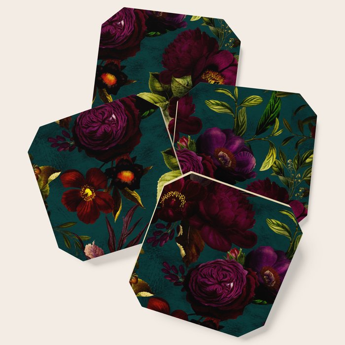 Before Midnight Vintage Flowers Garden Coaster Gallery Image 1