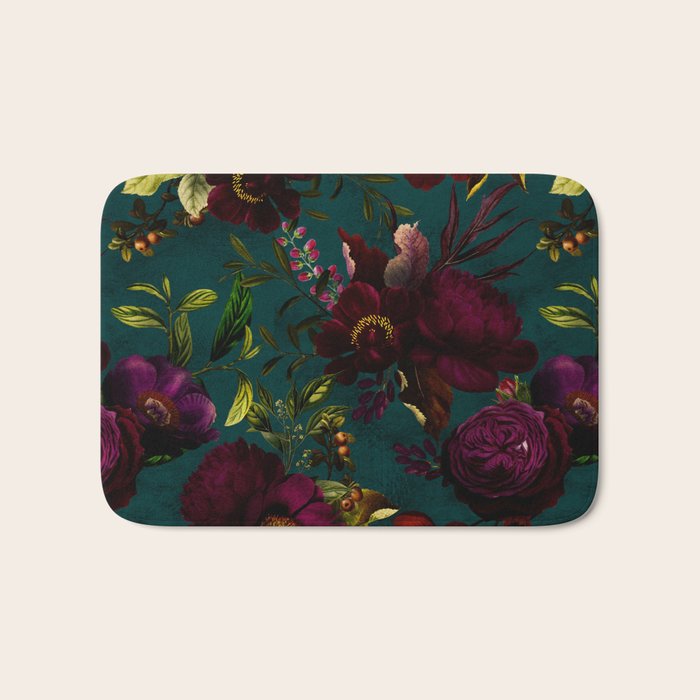 Before Midnight Vintage Flowers Garden Bath Mat Gallery Image 1