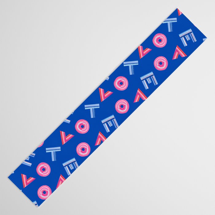 Cast Your Vote | Hand-Lettered Pattern in Blue Table Runner Gallery Image 3