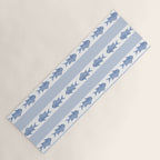 Coastal Fish Stripes Vintage Contemporary Pattern in Light Blue and White Yoga Mat Gallery Image 1