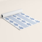 Coastal Fish Stripes Vintage Contemporary Pattern in Light Blue and White Yoga Mat Gallery Image 2