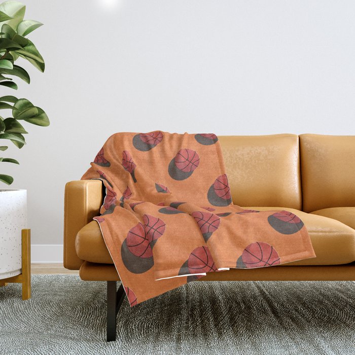 BALLS Basketball - indoor - pattern Throw Blanket Gallery Image 1