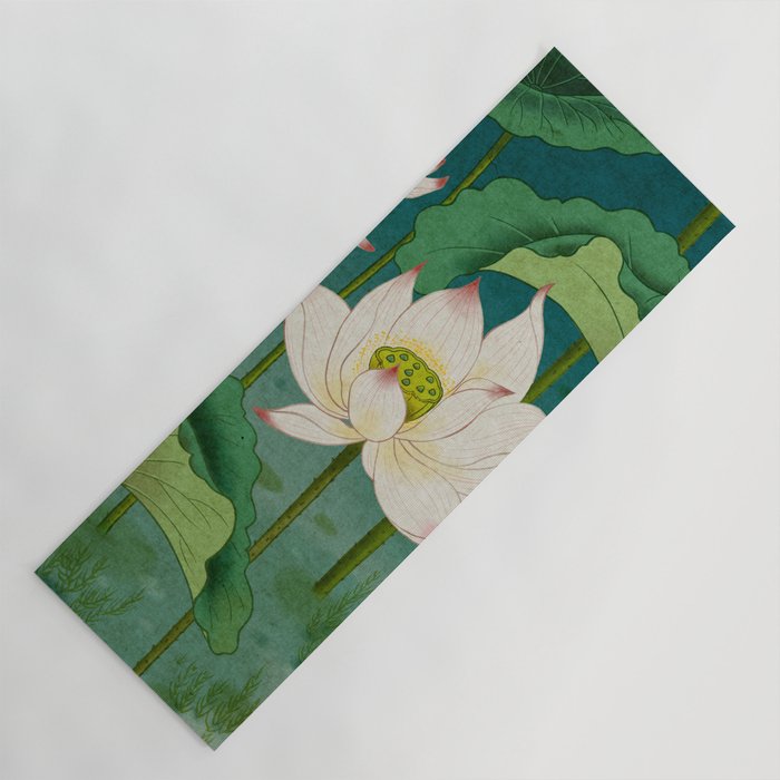 Lotus flowers A -  Minhwa-Korean traditional/folk art Yoga Mat Gallery Image 1