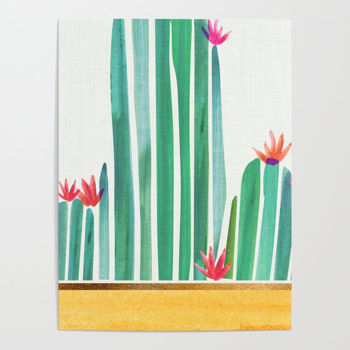 Tiny Cactus Blossoms Collage Poster Gallery Image 1