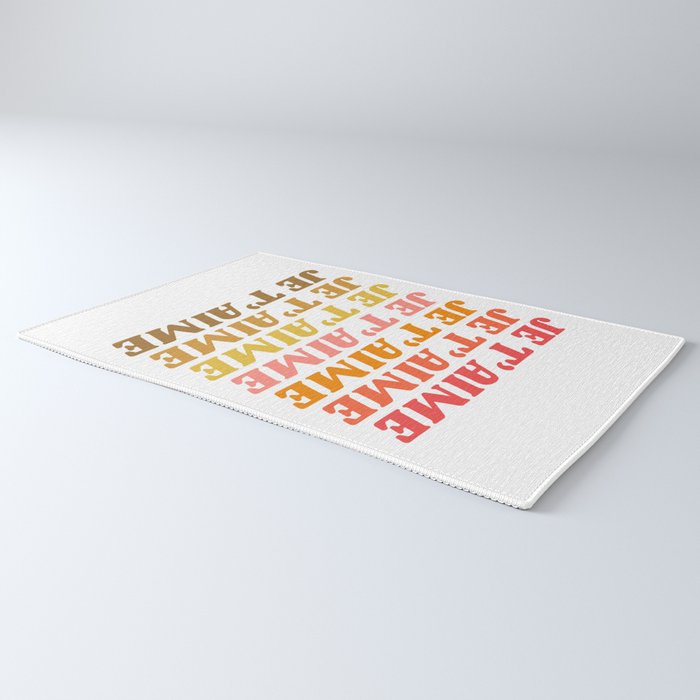 Je T'aime - French for I Love You in Warm Red, Orange, and Yellow Colors Rug Gallery Image 3