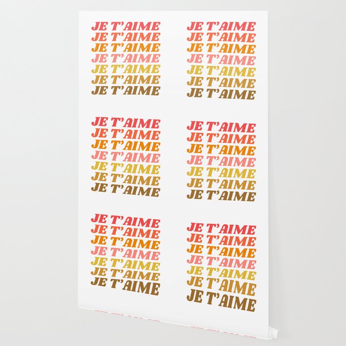 Je T'aime - French for I Love You in Warm Red, Orange, and Yellow Colors Wallpaper Gallery Image 2
