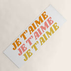 Je T'aime - French for I Love You in Warm Red, Orange, and Yellow Colors Yoga Mat Gallery Image 1