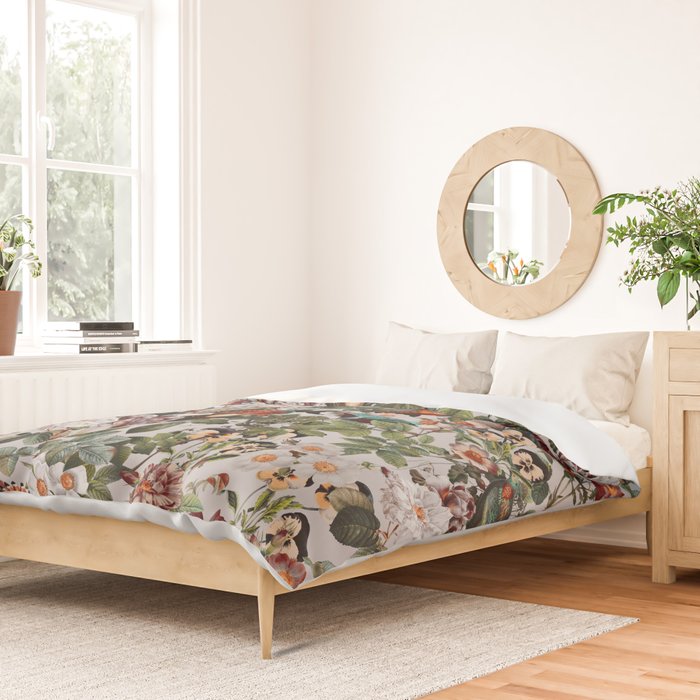 Floral Symphony with Birds Duvet Cover Gallery Image 2