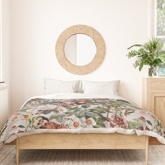 Floral Symphony with Birds Duvet Cover Gallery Image 3