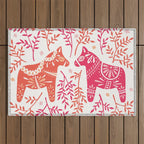 Swedish Dala Horses - Melon Palette Outdoor Rug Gallery Image 1