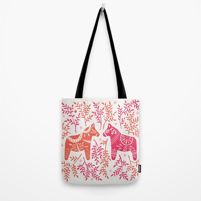 Swedish Dala Horses - Melon Palette Tote Bag Gallery Image 2