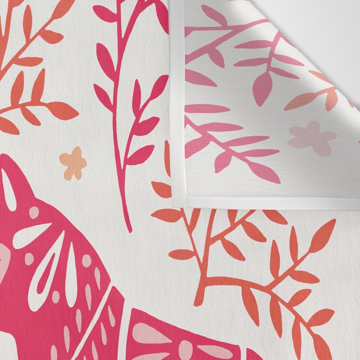 Swedish Dala Horses - Melon Palette Wall Tapestry Gallery Image 3