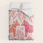 Swedish Dala Horses - Melon Palette Duvet Cover Gallery Image 6