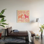 Swedish Dala Horses - Melon Palette Wood Wall Art Gallery Image 2