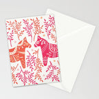Swedish Dala Horses - Melon Palette Stationery Card Gallery Image 2