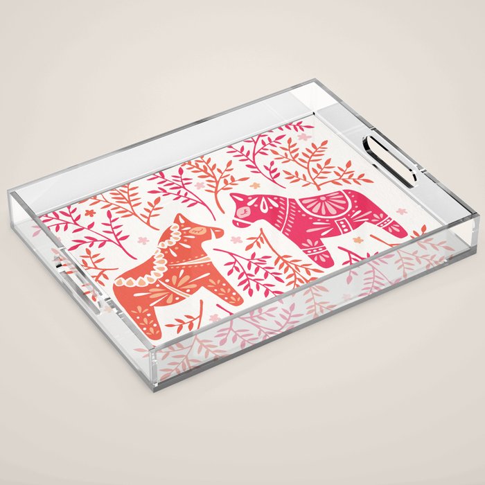 Swedish Dala Horses - Melon Palette Acrylic Tray Gallery Image 1
