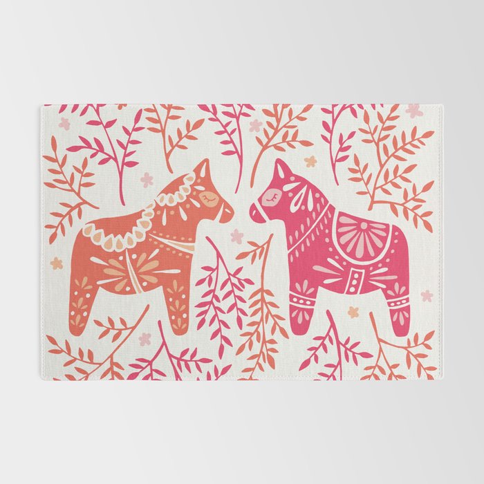 Swedish Dala Horses - Melon Palette Rug Gallery Image 2