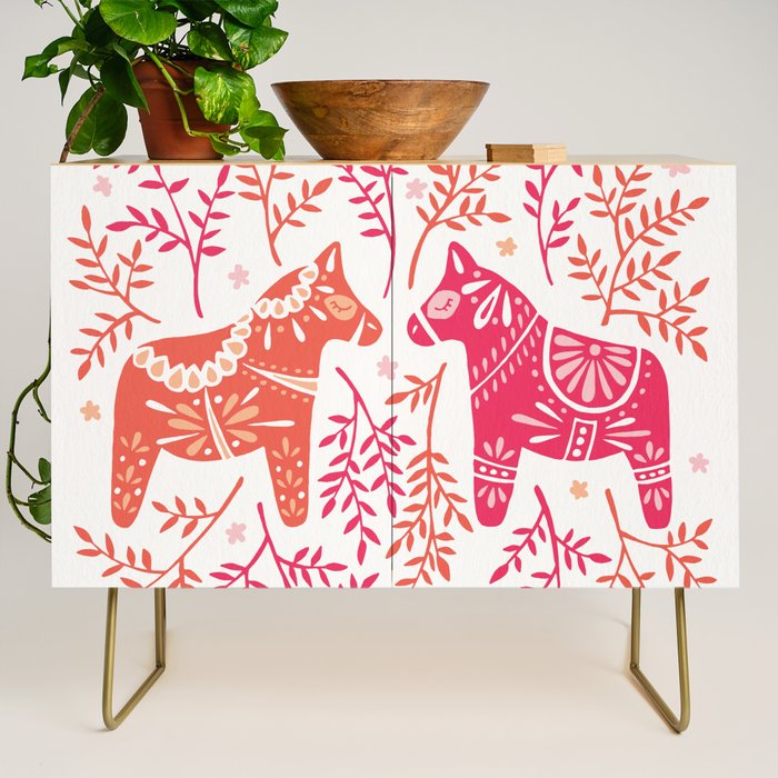 Swedish Dala Horses - Melon Palette Credenza Gallery Image 1