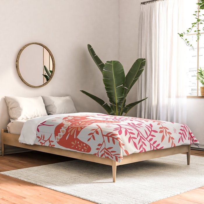 Swedish Dala Horses - Melon Palette Comforter Gallery Image 2