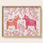 Swedish Dala Horses - Melon Palette Serving Tray Gallery Image 1