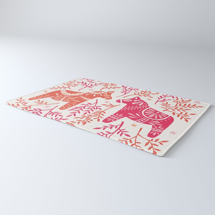 Swedish Dala Horses - Melon Palette Rug Gallery Image 3