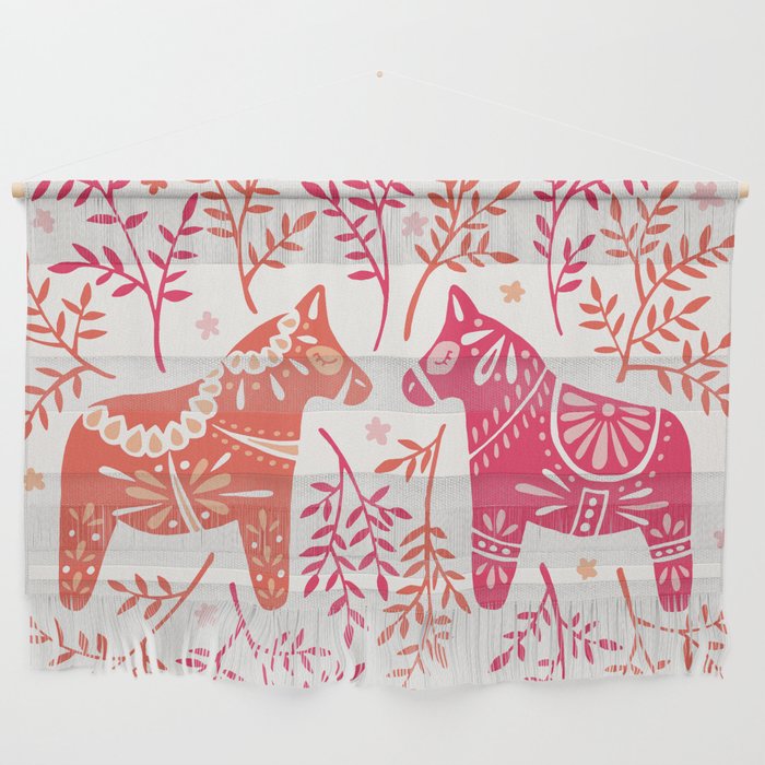 Swedish Dala Horses - Melon Palette Wall Hanging Gallery Image 1